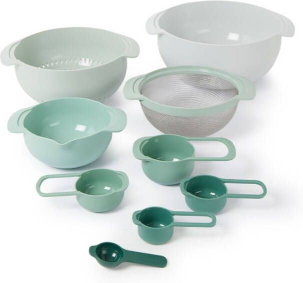 Joseph Schalenset Met Maatlepels, Groen, Set Van 9 Stuks Editions