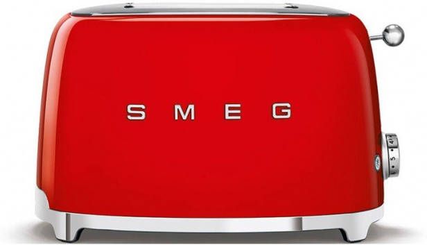 SMEG TSF01RDEU 50&apos, s style broodrooster 2X2 geschikt voor twee sneetjes brood, Rood