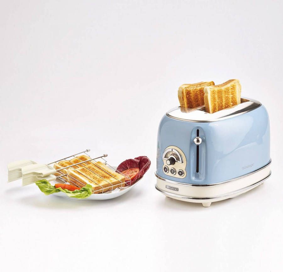 Merkloos Ariete Vintage Broodrooster 2 Sneden Blauw Met Tostiklemmen