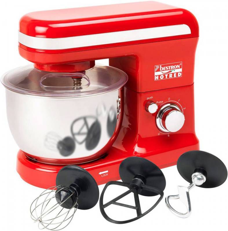 Bestron Professionele staande mixer Hot Red 2, 5 L AKM500HR