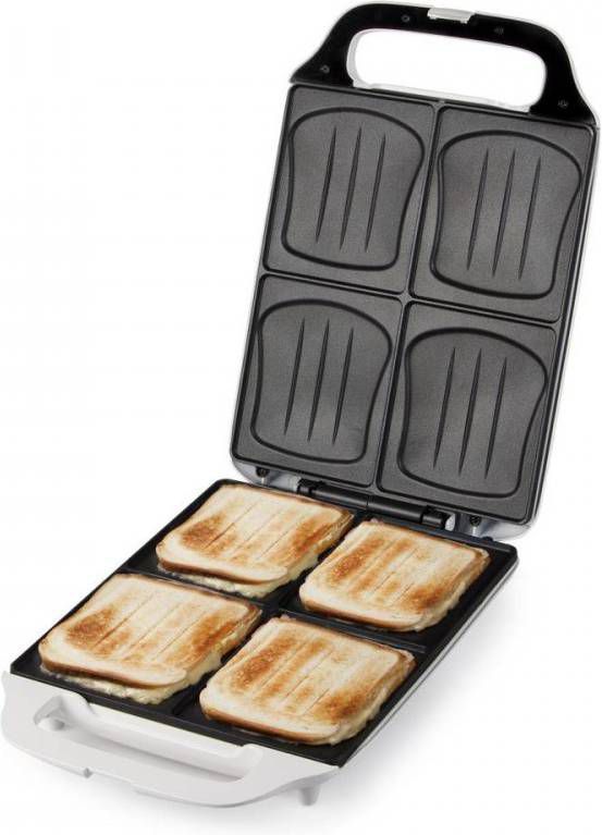 DOMO Do9064c Xxl Tosti ijzer Croque Xl 4 Tosti&apos, s 50% Groter Wit