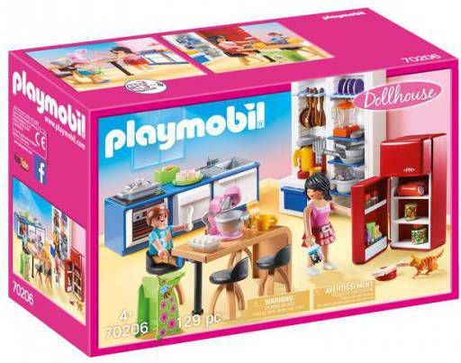 Playmobil ® Constructie speelset Leefkeuken(70206 ), Dollhouse Made in Germany(129 stuks )
