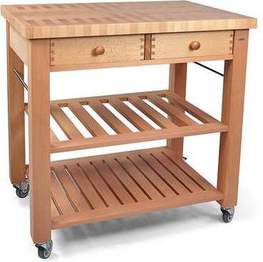 Butler Keukentrolley M-900 2 Lades Kopshout