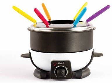 Livoo Fondue elektrisch 6 personen 500 W 1, 6 L wit en zwart