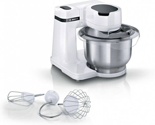 BOSCH Keukenmachine MUMS2EW00 MUM Serie 2 veelzijdig te gebruiken, patisserieset edelstaal, wit