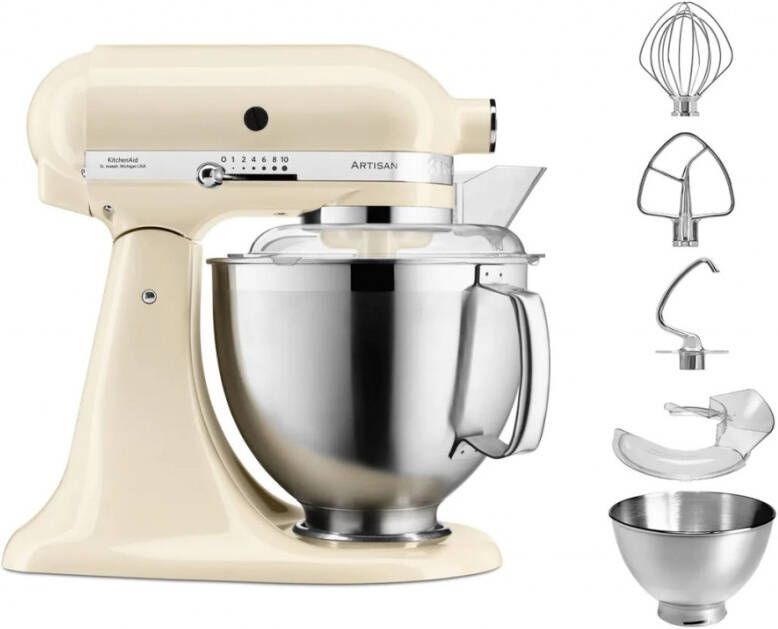 KitchenAid Artisan keukenmachine 4, 8 liter 5KSM185PS Amandelwit