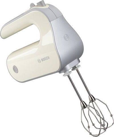BOSCH Handmixer Styline Colour MFQ40301 5 standen plus turbofunctie, 2 roergardes, 2 edelstalen deeghaken, smooth vanilla/zilver