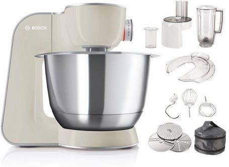 BOSCH Keukenmachine MUM5 CreationLine MUM58L20 veelzijdig te gebruiken, continu rasp en snijapparaat, 3 raspschijven, mixer, grijs/zilverkleur