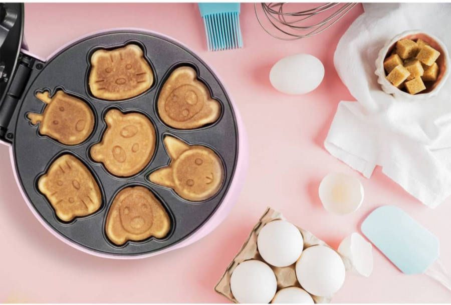 Bestron Wafelijzer AAW700P dieren 700 W roze