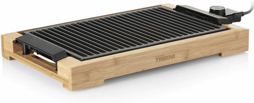 Tristar Bakplaat en elektrische barbecue 2000 W 37x25 cm bamboe