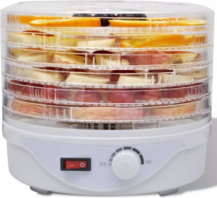 VIDAXL Voedseldroger met 6 stapelbare lades rood