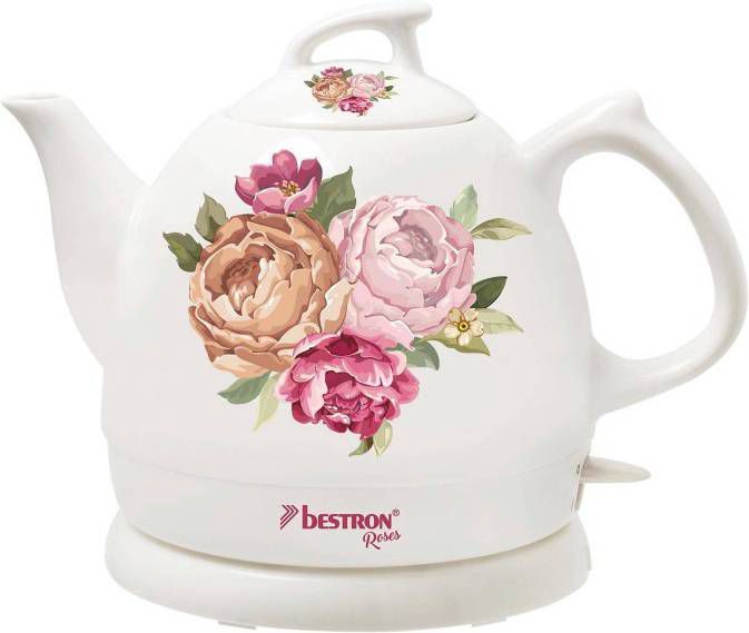 Bestron Waterkoker Keramisch Dtp800ro Rozen 0, 8 L Wit